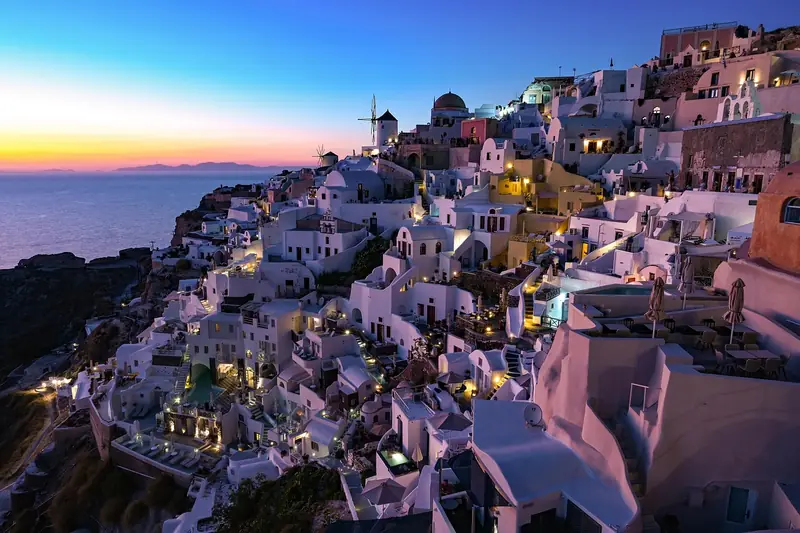 Watch the sunset in Santorini